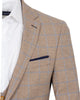 Beige 3 Piece Check Suit-Makrom