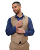 Beige Classic Plain 3 Piece Men's Suit-Makrom