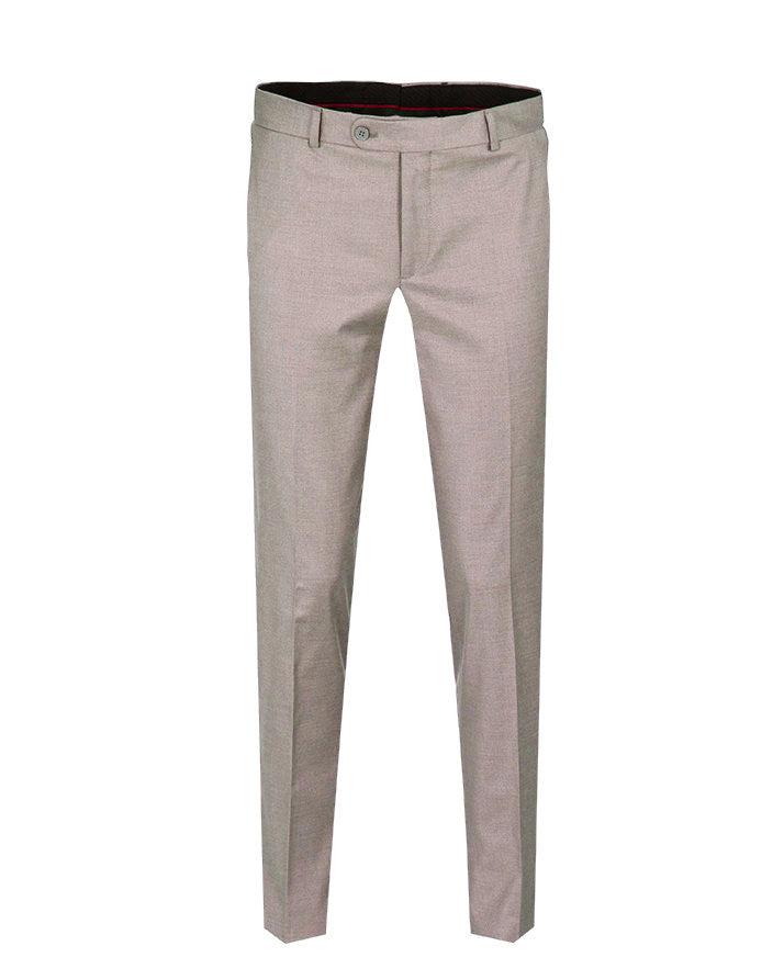 Beige Plain Suit Trouser-Makrom