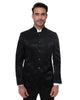 Black 2 Piece Mandarin Men's Suit-Makrom
