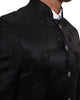 Black 2 Piece Mandarin Men's Suit-Makrom