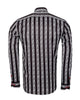 Black Baroque Print Men`s Satin Shirt-Makrom