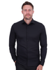 Black Casual Twill Double Cuff Long Sleeve Shirt-Makrom