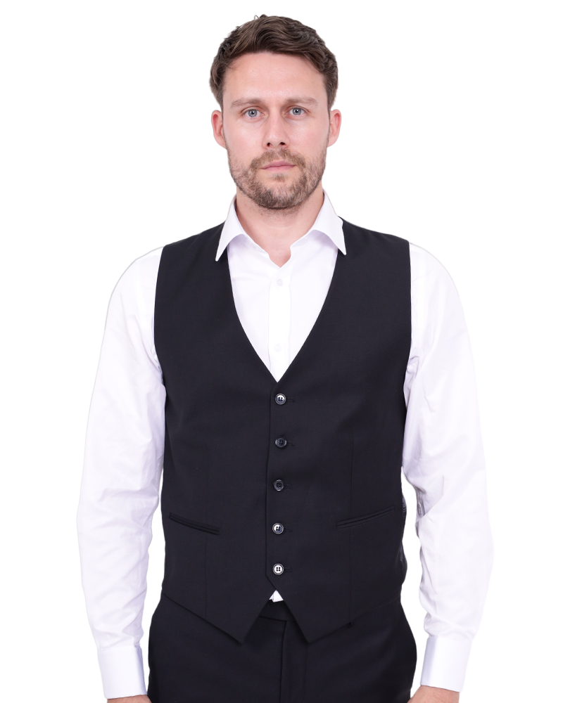 Black Classic Plain 3 Piece Men's Suit-Makrom