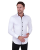 Black Classic Plain Shirt with Collar Tip Design-Makrom