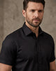 Black Classic Twill Short Sleeve Shirt
