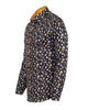 Black Cocktail Print Shirt with Matching Handkerchief-Makrom
