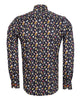 Black Cocktail Print Shirt with Matching Handkerchief-Makrom