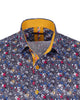 Black Colourful Floral Print Shirt-Makrom