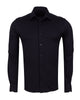 Black Cotton Plain Muscle fit Stretch Shirt-Makrom