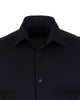 Black Cotton Plain Muscle fit Stretch Shirt-Makrom