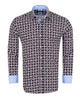 Black Dashed Line Check Print Shirt-Makrom