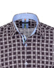 Black Dashed Line Check Print Shirt-Makrom