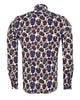 Black Day of the Dead Skull Print Shirt with Matching Handkerchief-Makrom
