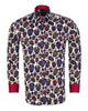 Black Day of the Dead Skull Print Shirt with Matching Handkerchief-Makrom