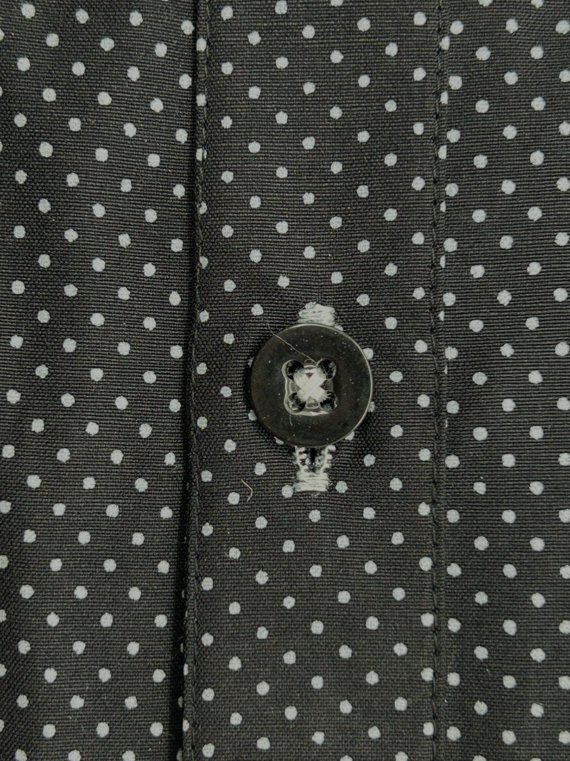 Black Dotted Print Shirt-Makrom