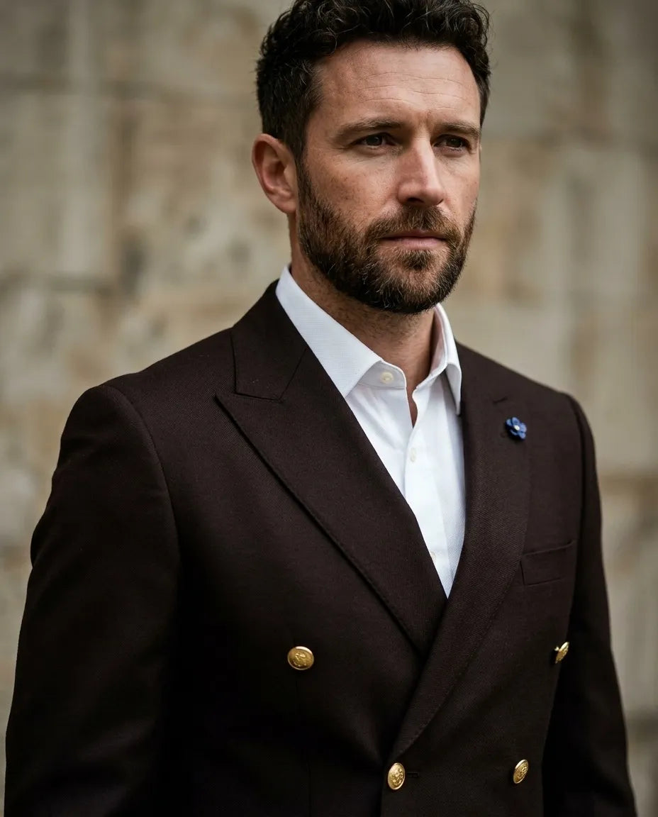 Black 2-Piece Double-Breasted Suit from Makrom Fashion
