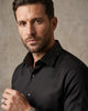 Black Fashion Shirt with Sequin Collar & Sleeve Design