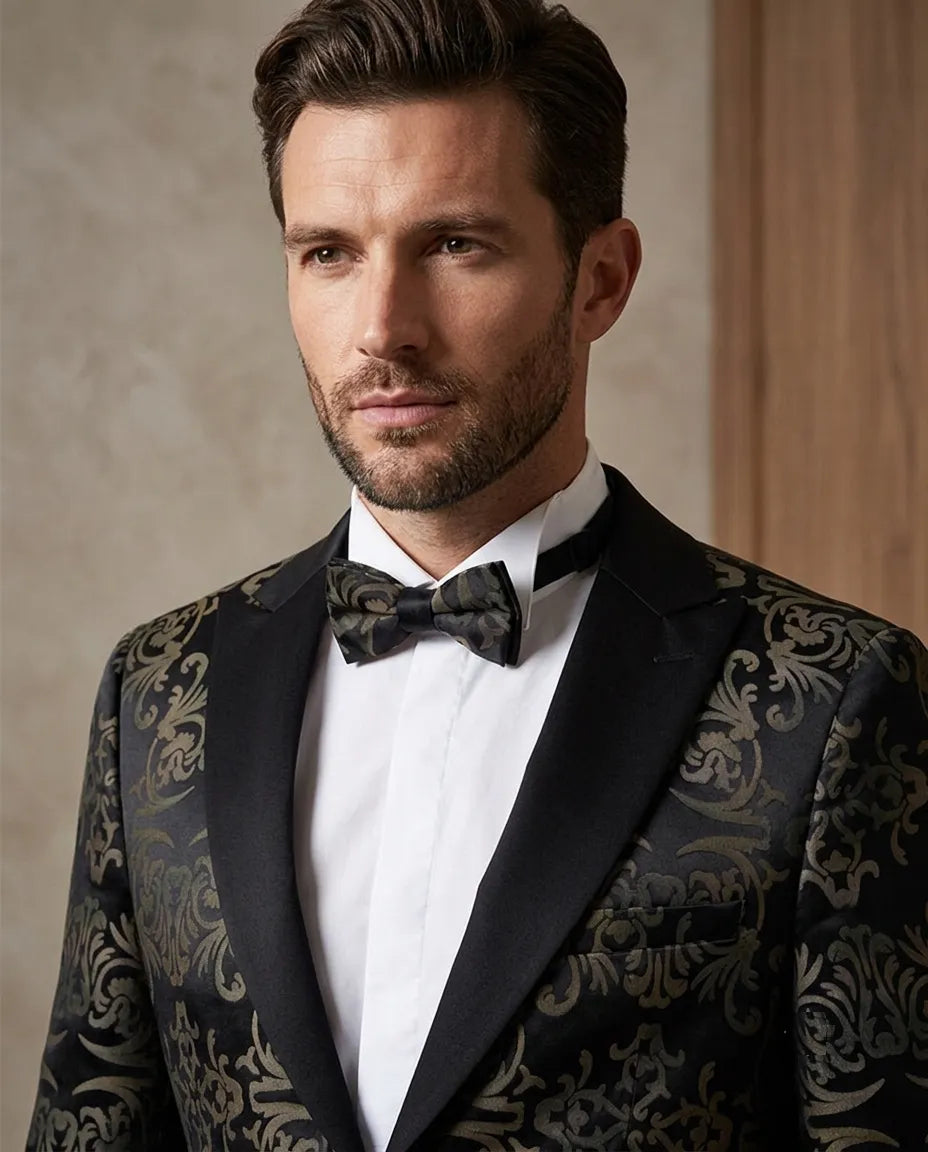 Black Floral Men's Fashion Blazer