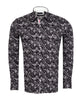 Black Floral Print Shirt with Matching Handkerchief