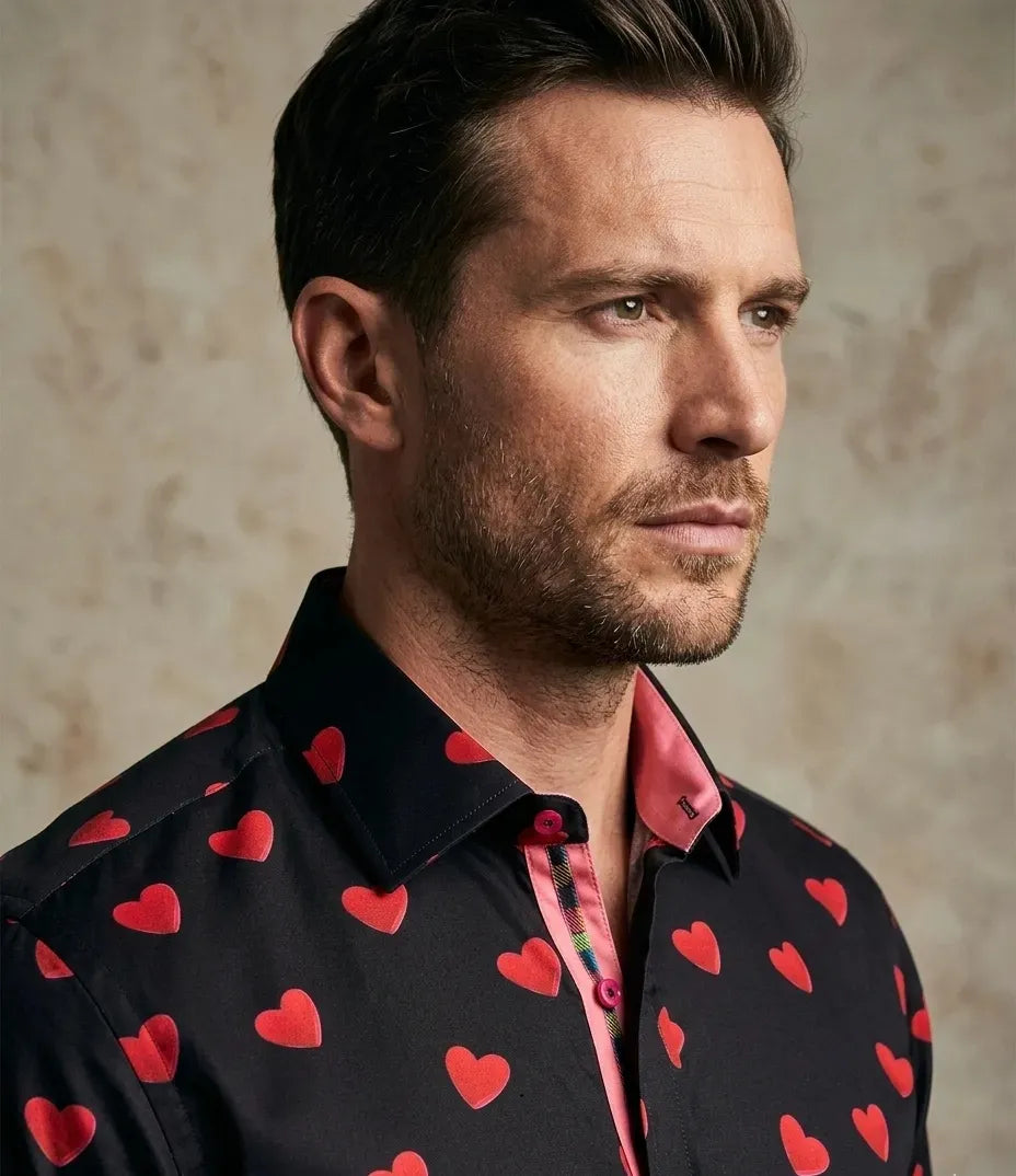 Black Heart Print Shirt