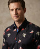 Black Historic Masterpiece Print Men's Shirt with Matching Handkerchief
