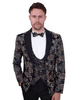 Black Paisley Design Fashion Blazer-Makrom