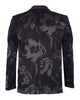 Black Paisley Flock Design Fashion Blazer & Matching Bow Tie-Makrom