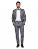 Black & Paisley Three Piece Fashion Suit-Makrom