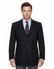 Black Plain Design Men's Overcoat-Makrom