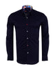 Black Plain Pure Cotton Men's Shirt-Makrom