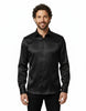 Black Plain Satin Classic Men’s Shirt-Makrom