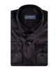 Black Plain Satin Classic Men’s Shirt-Makrom