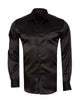 Black Plain Satin Classic Men’s Shirt-Makrom