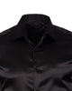 Black Plain Satin Classic Men’s Shirt-Makrom