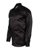 Black Plain Satin Classic Men’s Shirt-Makrom