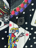 Black Playing Card Print Shirt with Matching Handkerchief-Makrom