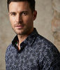 Black Polka Dot Print Shirt with Matching Handkerchief