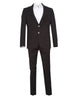 Black Pure Wool Classic Plain 3 Piece Men's Suit-Makrom