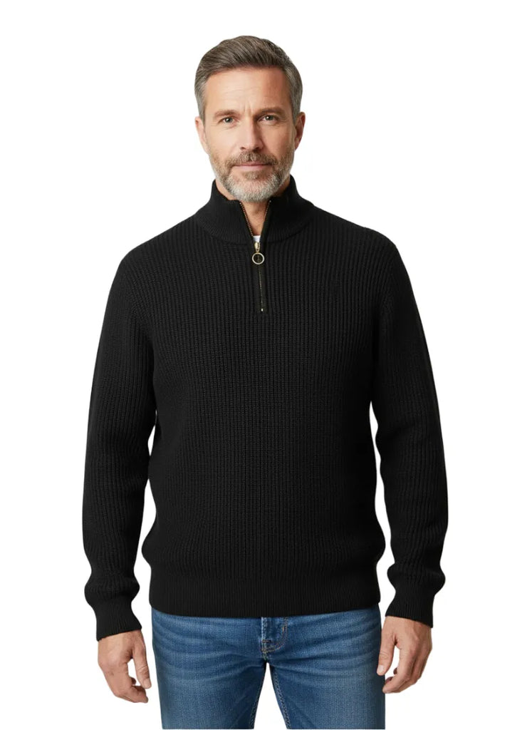 Black Roll Neck Men`s Jumper-Makrom