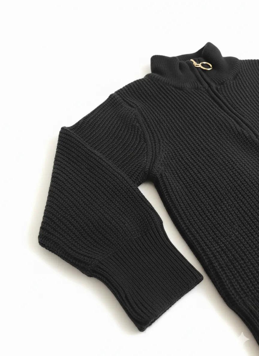 Black Roll Neck Men`s Jumper-Makrom
