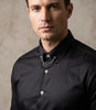 Black Round Collar Pin Shirt