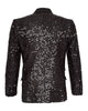 Black Sequin Design Blazer with Matching Bow Tie-Makrom