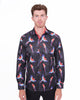 Black Shirt Flying Parrot Print