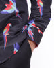 Black Shirt Flying Parrot Print-Makrom