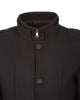 Black Single-Breasted Overcoat with Removable Quilted Inner Layer-Makrom