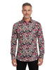 Black Skull Print Shirt with Matching Handkerchief-Makrom