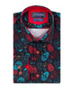 Black Skull Print Shirt with Matching Handkerchief-Makrom