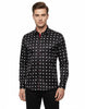 Black Square Print Long Sleeve Shirt-Makrom