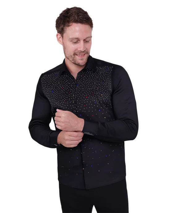 Black Stone Studded Shirt-Makrom